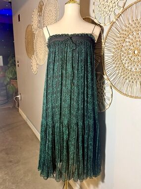 3.1 Phillip Lim Dark Teal Paisley Midi Dress